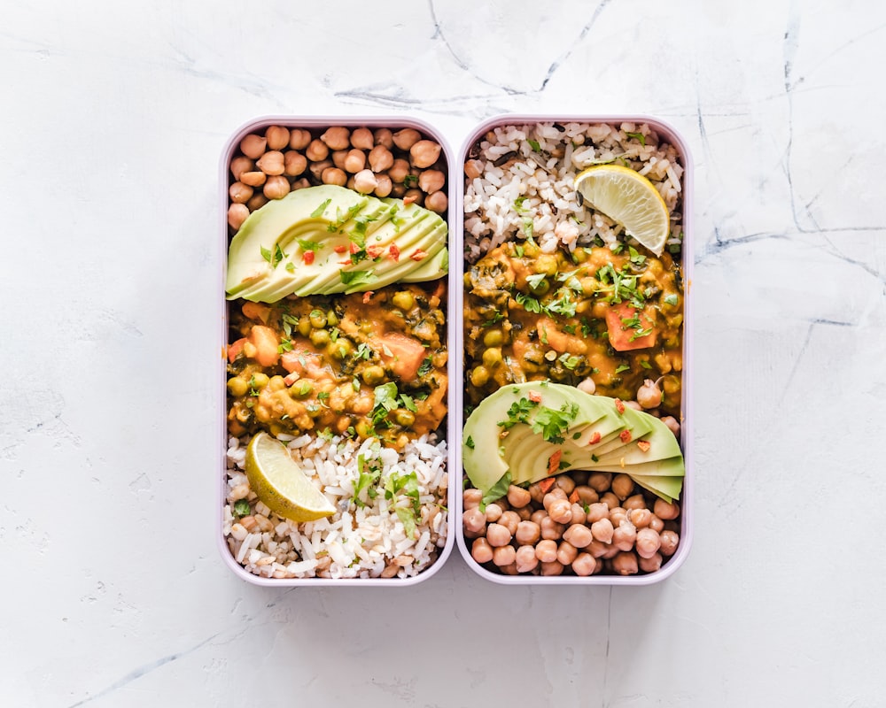 Buddha bowl with grains, roasted vegetables, and tahini dressing